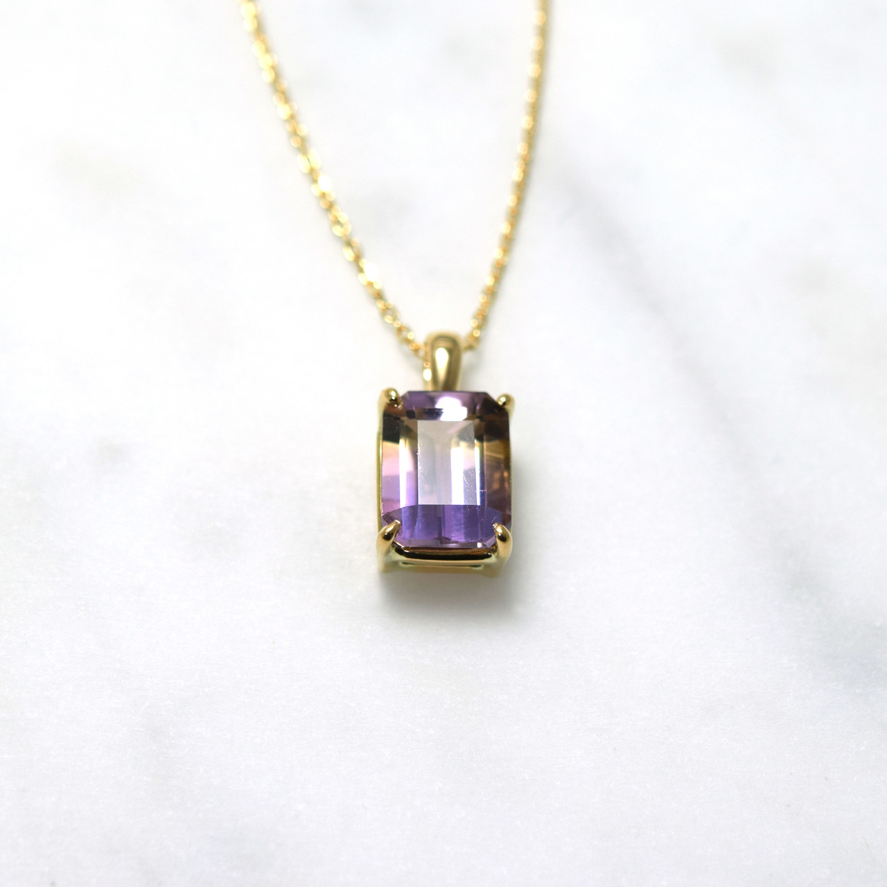Amethyst K18ゴールド アメトリンペンダント K18チェーン　ペンダントNo.01