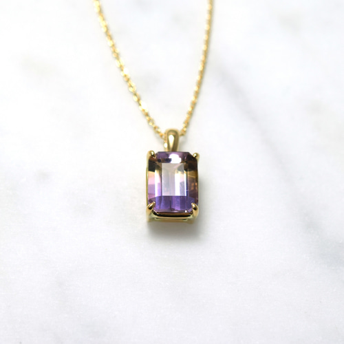 Amethyst K18ゴールド アメトリンペンダント K18チェーン ペンダントNo 