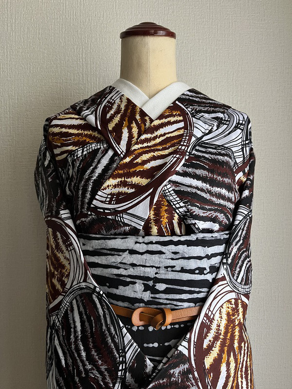 アフリカ布浴衣着物お仕立てハス