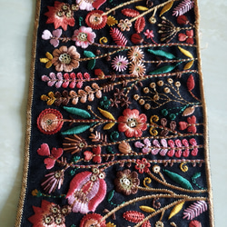 インド刺繍リボン　シルク地【50cm】幅約10.5cm 2枚目の画像