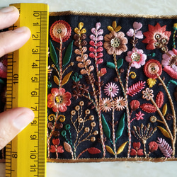 インド刺繍リボン　シルク地【50cm】幅約10.5cm 6枚目の画像