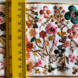 インド刺繍リボン　シルク地【50cm】幅約10.5cm 7枚目の画像