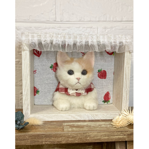 フェルト製猫キャラクター 羊毛フェルト 猫 三毛猫 ねこ ネコ 猫フィギュア | iichi 日々の
