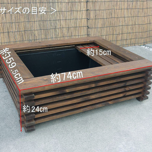 ビオトープ 40L トロ舟&木枠セット(棚付き) メダカ&金魚用 ビオトープ 40L トロ舟&木枠セット(棚付き) メダカ&金魚用