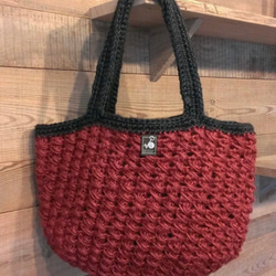 模様編みトートバッグ　受注製作 7枚目の画像