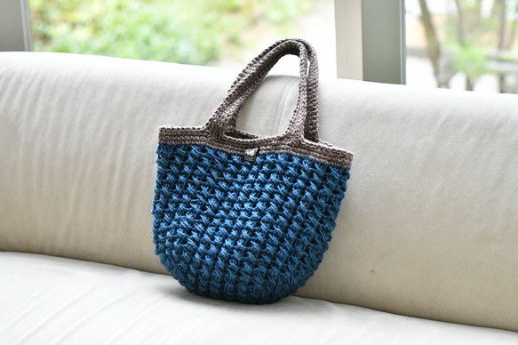 模様編みトートバッグ　受注製作 3枚目の画像