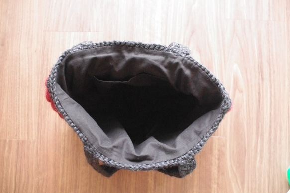 模様編みトートバッグ　受注製作 8枚目の画像