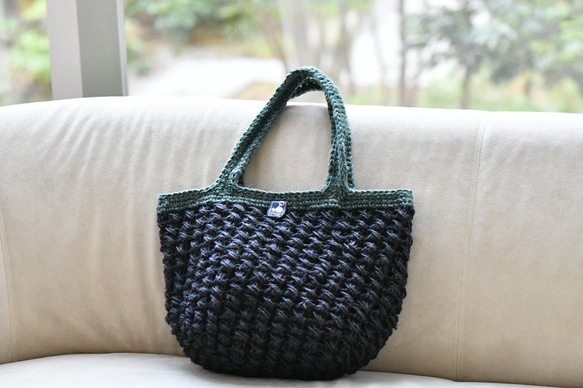 模様編みトートバッグ　受注製作 5枚目の画像
