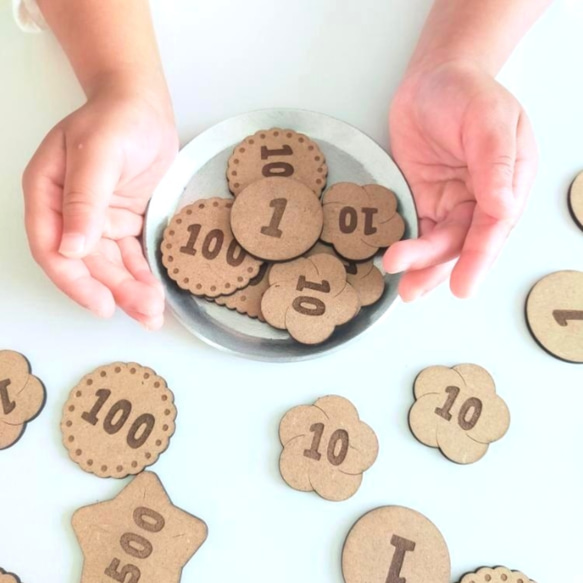 木製コイン クッキーのお金【Play Coins -cookies-】 木のお金 