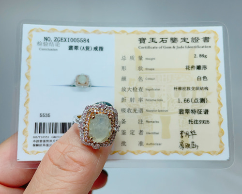 新入荷】本翡翠保証‼️天然翡翠リング 氷種貔貅 S925 鑑定書付 サイズ