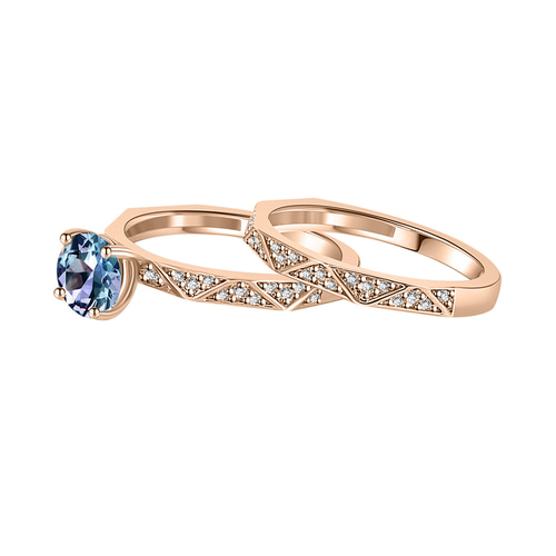 pt900 綺麗にカラーチェンジアレキサンドライト0.31ct D0.30ct