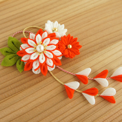 つまみ細工 ちりめん リボン 小さめ 髪飾り クリップ 七五三 成人式