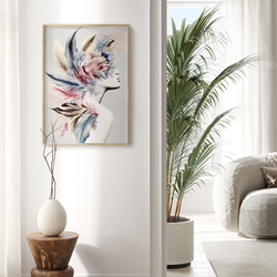 アートポスター 羽根とシルエット モダンアート 北欧風インテリア 抽象芸術 優美な装飾画 5223 3枚目の画像