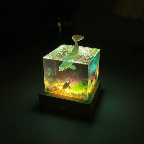 レジンライトオーシャンハンドメイドレジンオーナメント/エポキシ樹脂