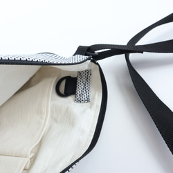 &lt;OSOCU&gt; Chita 棉質 Sacoche 袋 Sashiko 編織黑白 第5張的照片