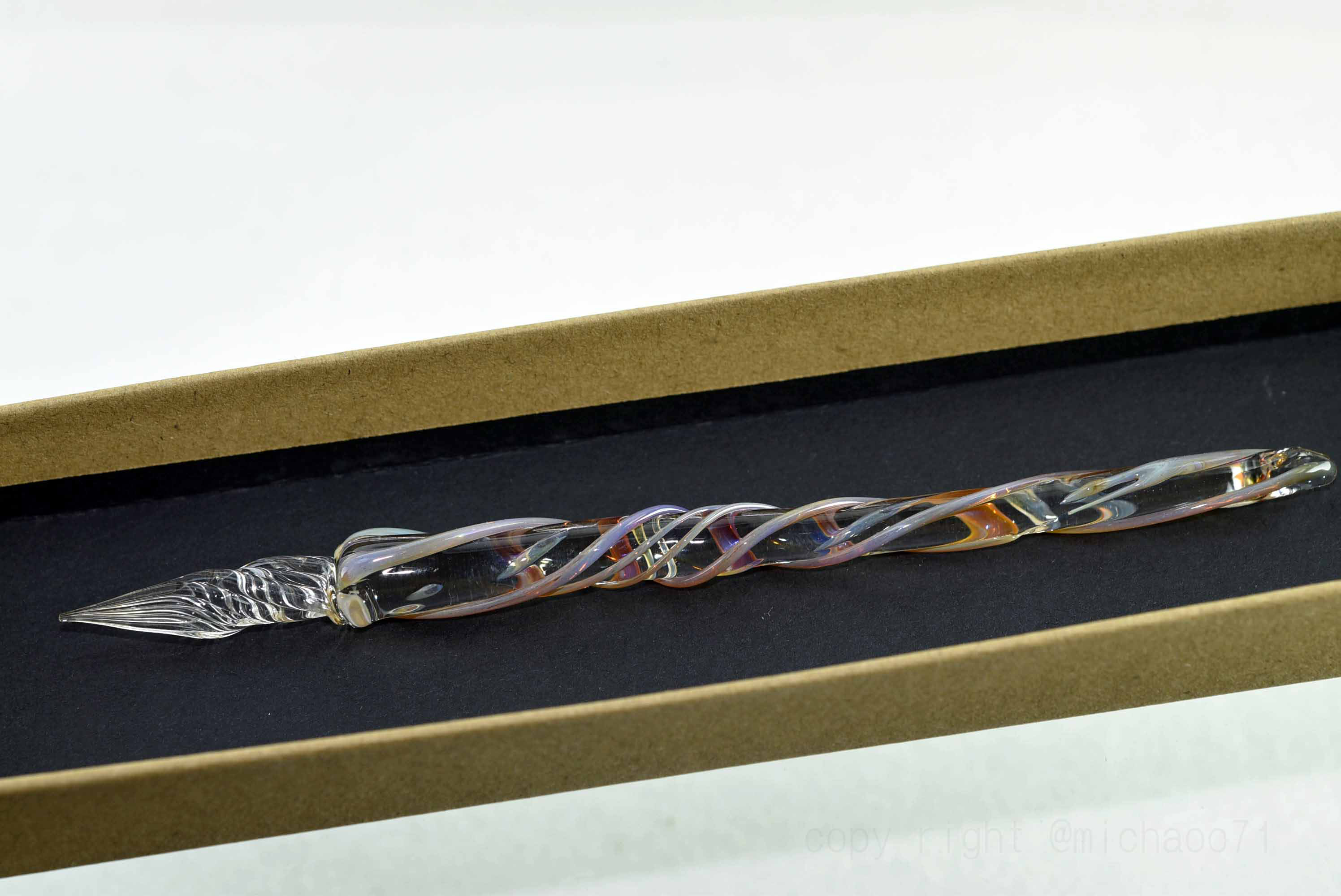 作家創作*新作アート*ガラスペン 　細密インク吸収10の溝 11187-487　描きごごち追及　書く楽しみ