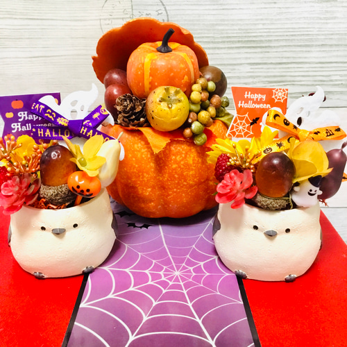 プライスダウンハロウィンシマエナガちゃんポット アートフラワー
