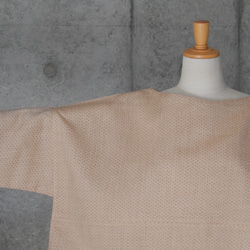 着物リメイク　絣柄　紬のチュニックブラウス/フリーサイズ 4枚目の画像