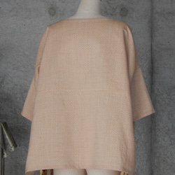 着物リメイク　絣柄　紬のチュニックブラウス/フリーサイズ 5枚目の画像