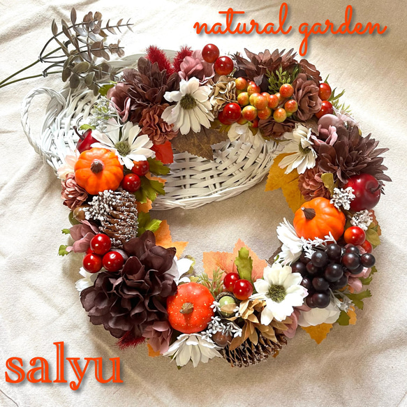 送料無料】ハロウィンリース 大＊フラワーリース アートフラワー