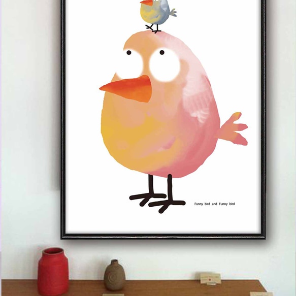 おかしな鳥とおかしな鳥　イラスト　ポスター　A4 A3 A2 A1　アートポスター　アート/sei/新着順検索　1852 3枚目の画像