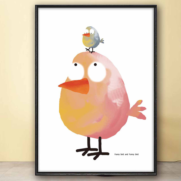 激安人気新品 おかしな鳥とおかしな鳥 イラスト ポスター A4 A3 A2 A1 アート 絵画