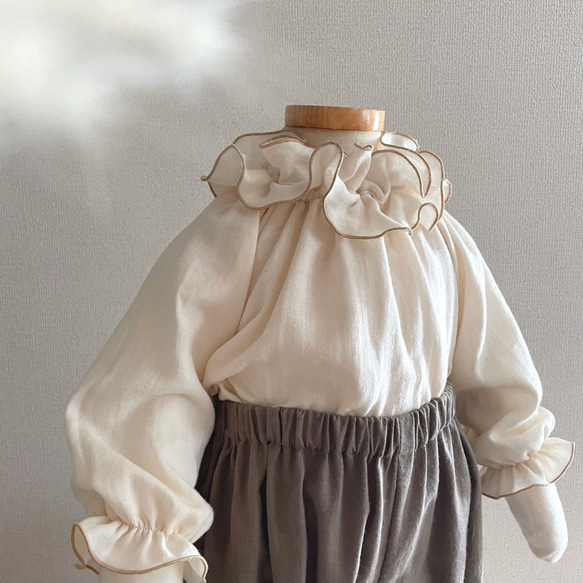 ✂︎“caille” 特別な日のスモックブラウス キナリ80-140size 入園卒園