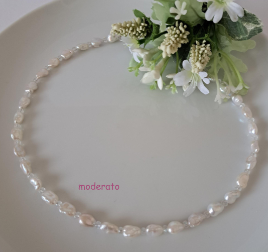 【ブルームーンストーン】淡水パールネックレス　MNE604