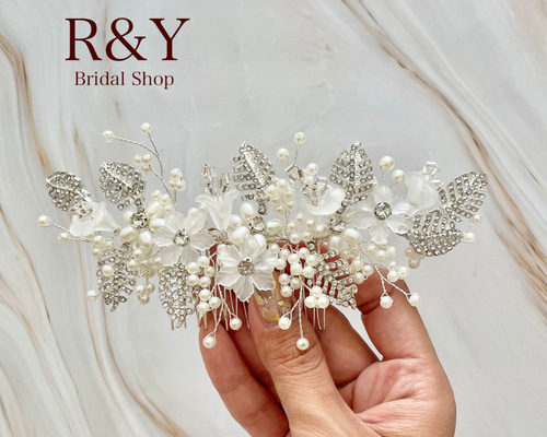 ブライダル　ヘアアクセサリー　ヘアコーム 楽天市場】ヘッドドレス ウェディング ヘアアクセサリー コーム
