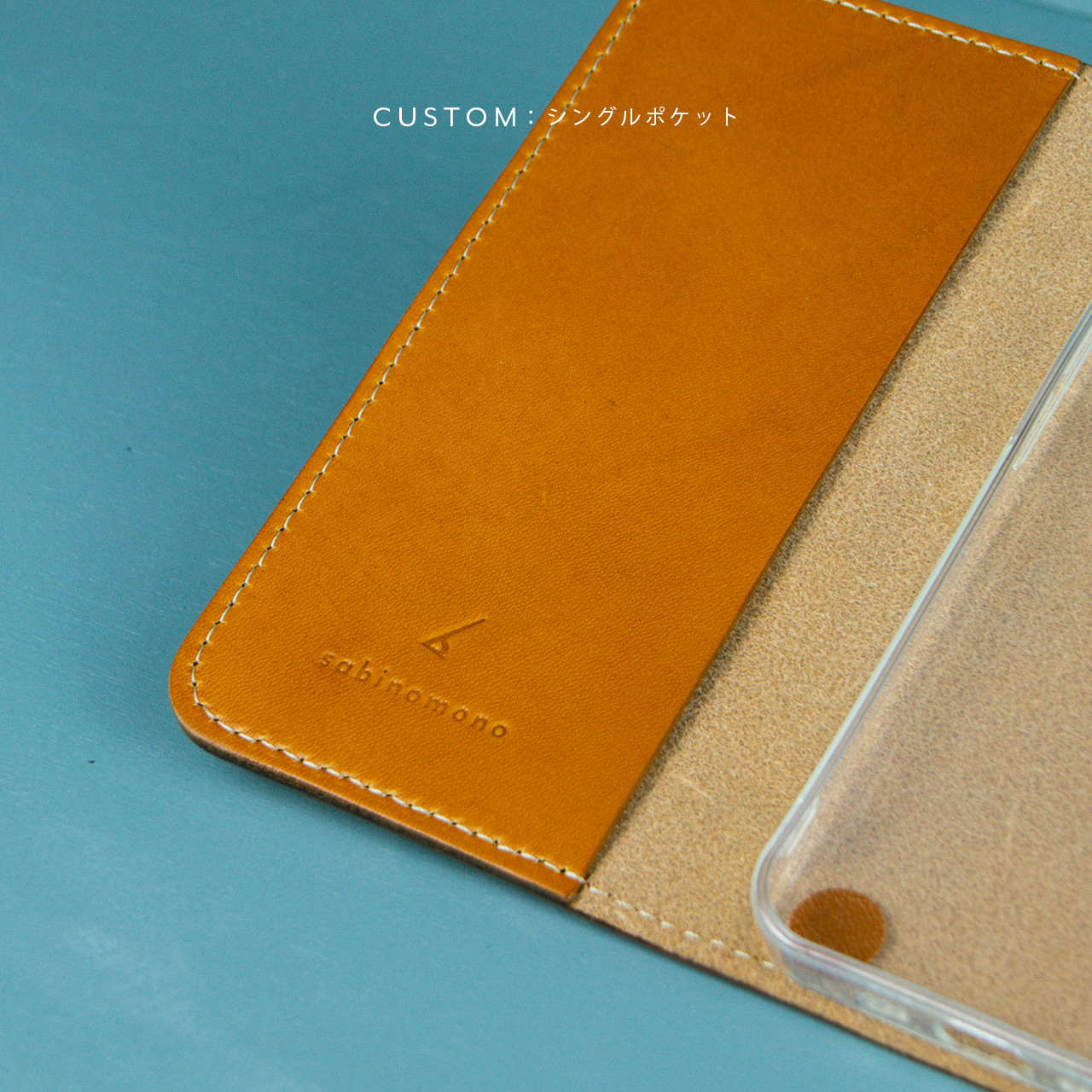 iPhone15/14/13シリーズ　手帳型 レザーケース　キャメル　SM015c