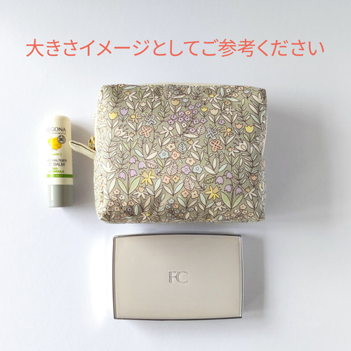 スクエアポーチのオーダー ポケット付 スクエアポーチ/ ボタニカル ポーチ kano's fab888 通販