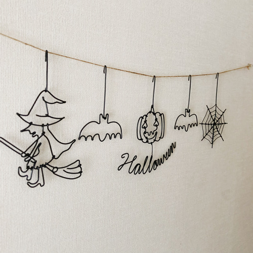 ハロウィンガーランド】ワイヤーアート ワイヤークラフト ウォールデコ