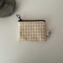 poitto10 ORGANIC COTTON STITCH POUCH アオ 1枚目の画像