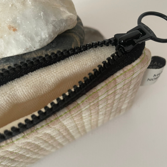 poitto10 ORGANIC COTTON STITCH POUCH ミドリ 3枚目の画像