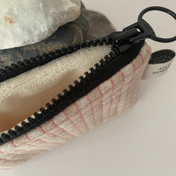 poitto10 ORGANIC COTTON STITCH POUCH ピンク 3枚目の画像