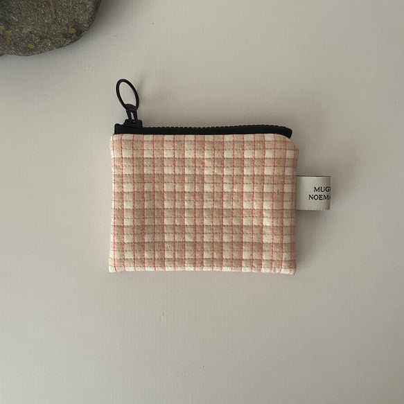 poitto10 ORGANIC COTTON STITCH POUCH ピンク 1枚目の画像