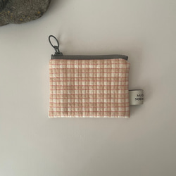 poitto10 ORGANIC COTTON STITCH POUCH ピンク 1枚目の画像