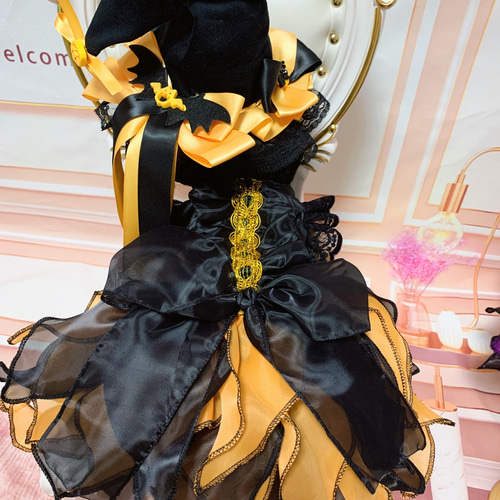 ステージドレス  ハロウィン サイズフルオーダー♡ハロウィンドレスオレンジカラー ペット服
