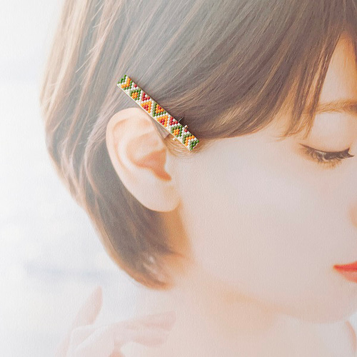 中華のおせち贈り物 ビーズステッチのヘアクリップ ヘア ネイティブ柄 オルテガ柄 ショルダーバッグ