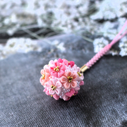 ❁つまみ細工芝桜A根付けストラップ❁帯飾り袴飾りキーアクセサリー