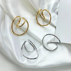 Simple gold ear cuff　　　　　　　　　ピアスイヤリング　　　フープイヤリングフープピアス 9枚目の画像