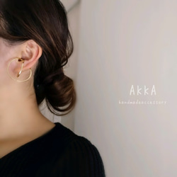 Simple gold ear cuff　　　　　　　　　ピアスイヤリング　　　フープイヤリングフープピアス 8枚目の画像