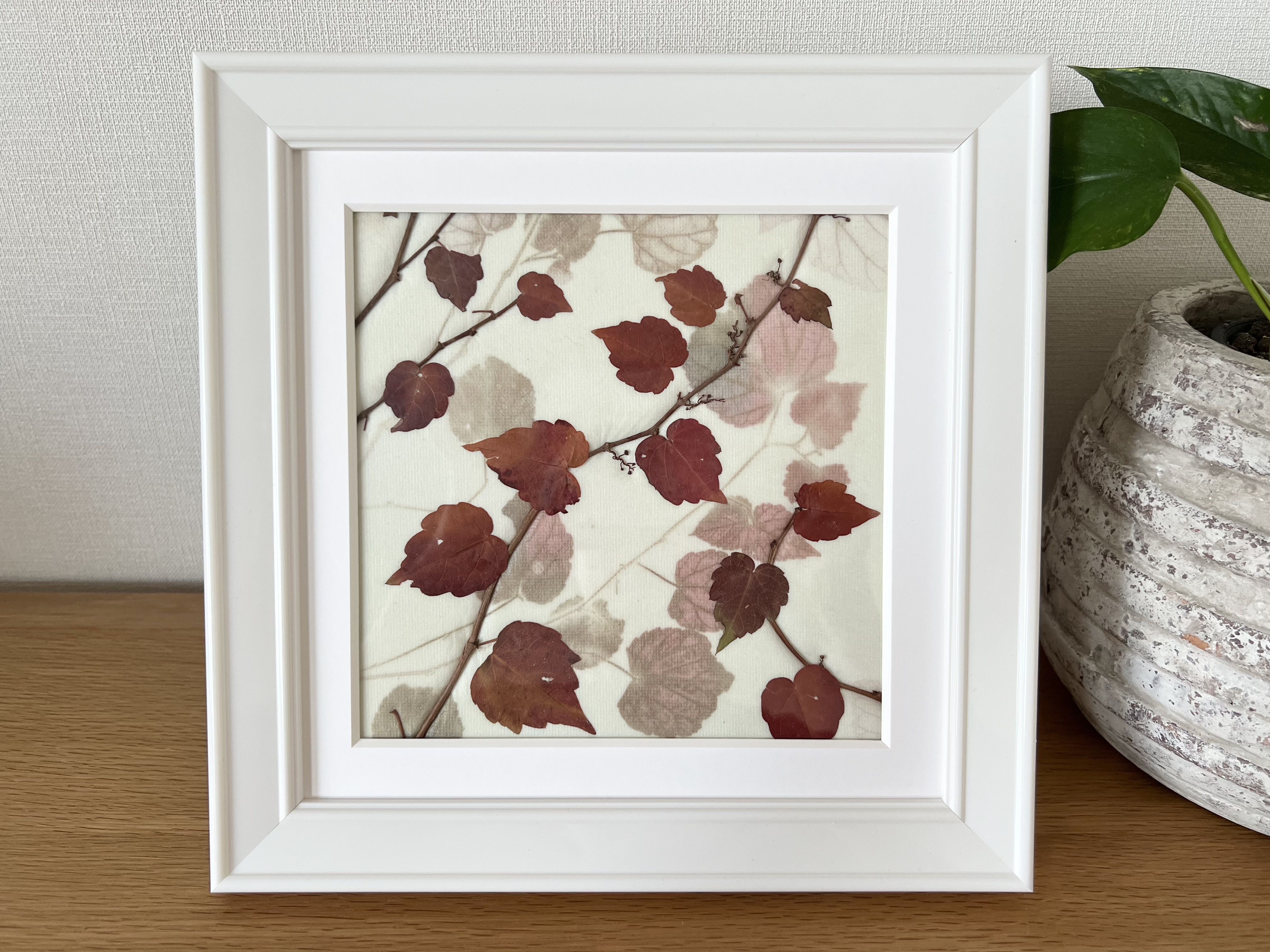 押し花額 押し花アート ボタニカル 秋の彩り インテリア その他アート