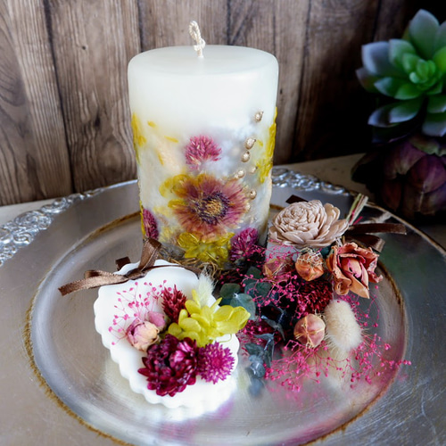 ㉕紫陽花のボタニカルキャンドルホルダーset