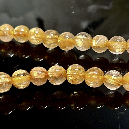 5mm 6個 良質 ルチルクォーツ・ゴールドルチル 天然石 5mm 6個 良質 ルチルクォーツ・ゴールドルチル 天然石