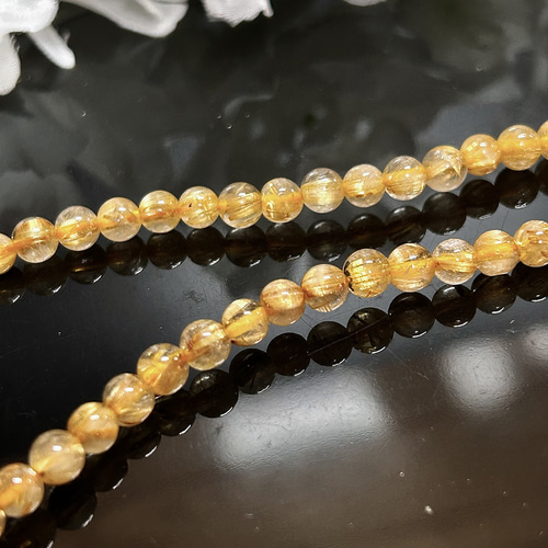5mm 6個 良質 ルチルクォーツ・ゴールドルチル 天然石 5mm 6個 良質 ルチルクォーツ・ゴールドルチル 天然石