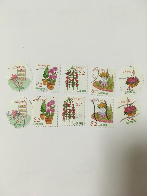 使用済切手  ガーデニングのグリーティング5枚×2セット 2枚目の画像