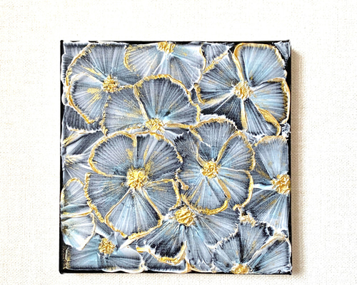 満開 黒い花 テクスチャーアート 絵画 yuko_flor_art 通販