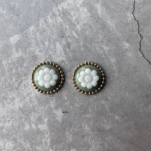 228＊大ぶり！ブラック カメオ アンティークシルバー 大人モード