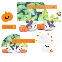 ゴム交換可能〉ハロウィンくまとカボチャ、ハロウィンうさちゃんと